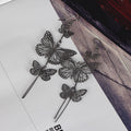 Gold Silver and Gunmetal Butterfly Cascade Earrings view 4