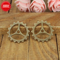 23mm Vintage Double-Sided Gear Alloy Charm Pendant