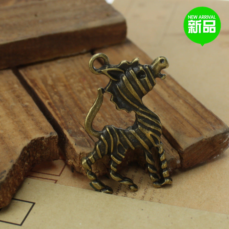 Double-Sided Donkey Alloy Charm Pendant 39x30mm