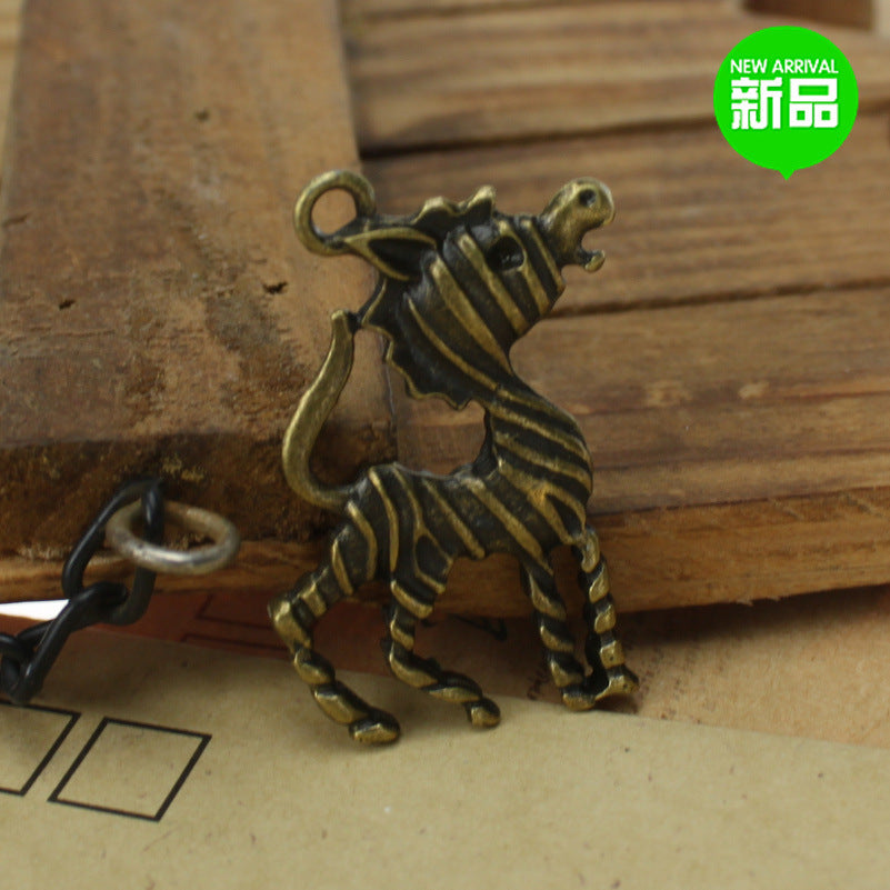 Double-Sided Donkey Alloy Charm Pendant 39x30mm