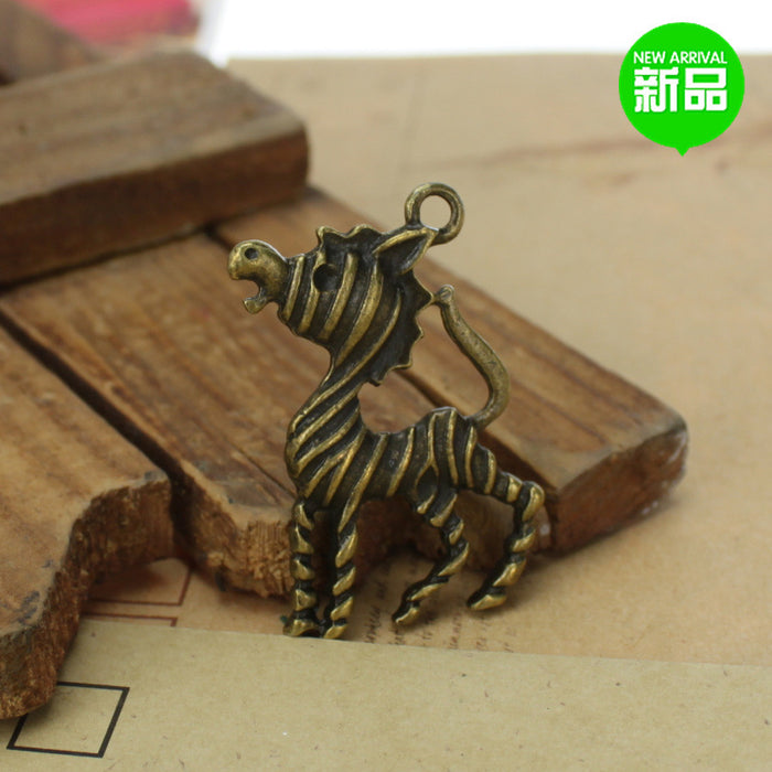 Double-Sided Donkey Alloy Charm Pendant 39x30mm