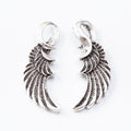 Vintage Style Metal Curved Feather Wing Charm in 3 Metal Finishes view 6
