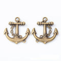 Nautical Chain Detail Anchor Metal Charms in Four Finishes view 8