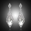 Silver Tone Geometric Crystal Drop Crystal Two Designs Metal Dangle Earrings view 4