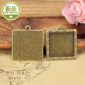 Square Floral Edge Pendant Tray Jewelry Making Component view 2