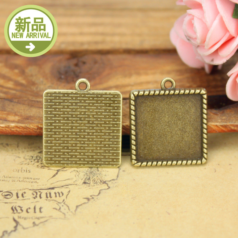 20mm Twisted Edge Square Pendant Tray Bezel Setting