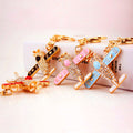 Rhinestone Aircraft, Car And Motorcycle Metal Keychains, 19 Styles view 2