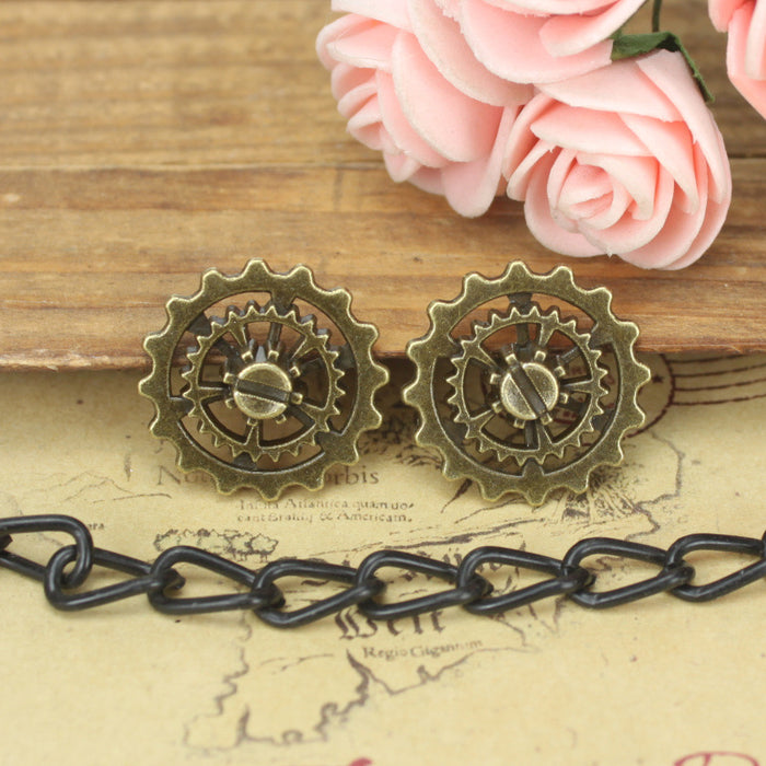 21mm Layered Gear Mechanical Alloy Charm Pendant