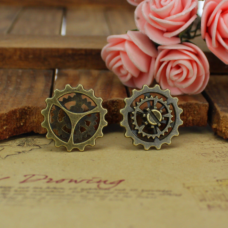 21mm Layered Gear Mechanical Alloy Charm Pendant