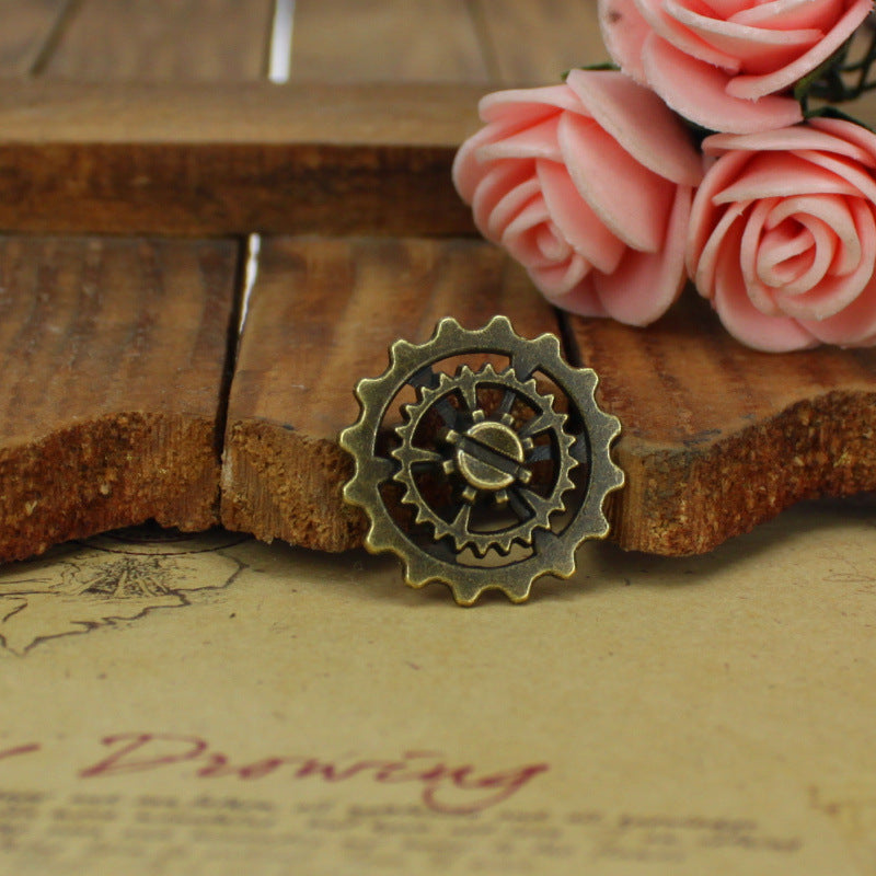 21mm Layered Gear Mechanical Alloy Charm Pendant