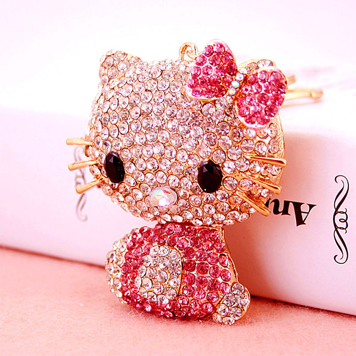 Oversized Cute Cat Metal Keychain Women Bag Charm Gift