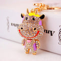 Clear Stone Cow Keychain With Gold-Tone Metal And Color Accents view 5
