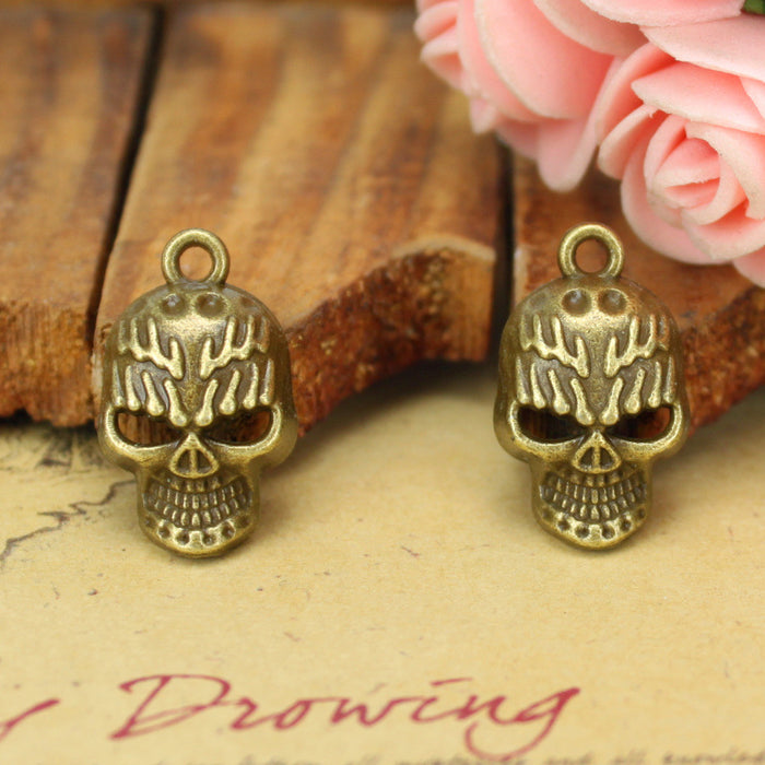 Skull Demon Alloy Charm Pendant 21x13mm