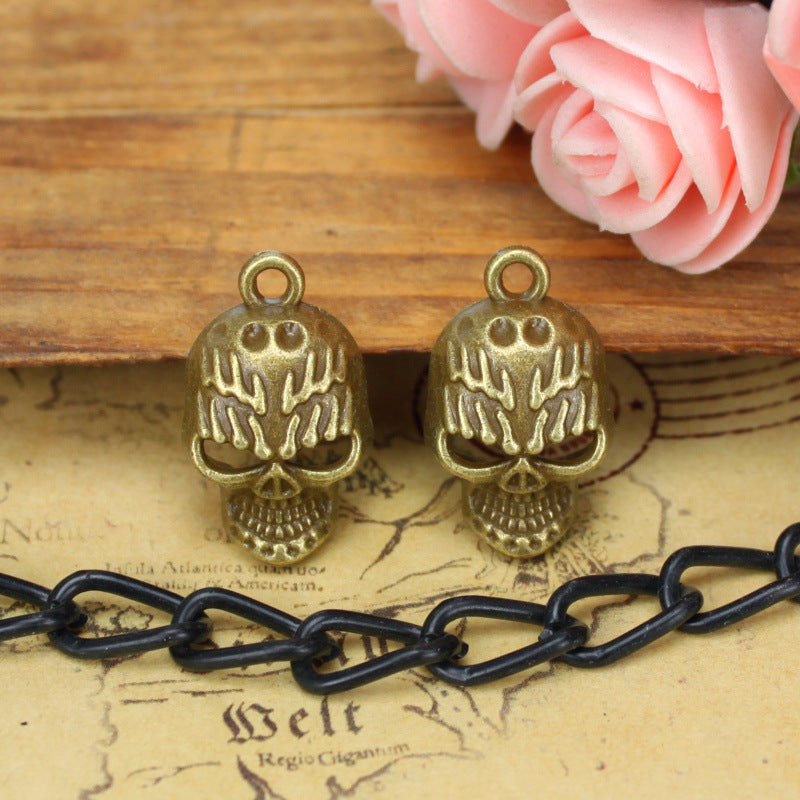 Skull Demon Alloy Charm Pendant 21x13mm
