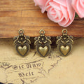 Floral Sacred Heart Metal Pendant Charm For Jewelry Making view 2