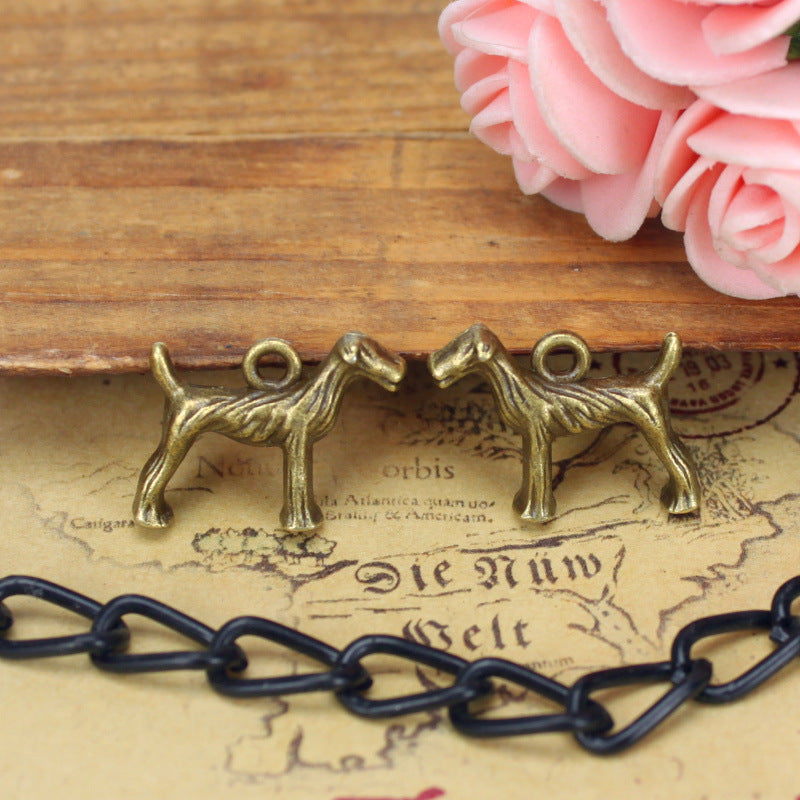 Gold Tone 3D Dog Alloy Charm Pendant 18x16mm