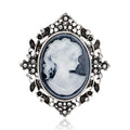 Purple Gold Tone Woman Portrait Metal Brooch Pin for Jackets and Lapels view 4