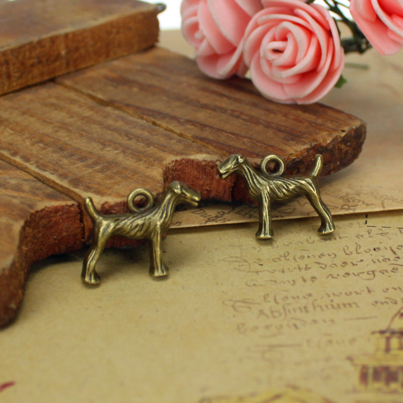 Gold Tone 3D Dog Alloy Charm Pendant 18x16mm
