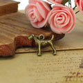 Standing Dog Metal Charms in Gold, Bronze and Silver Tone Finishes view 2