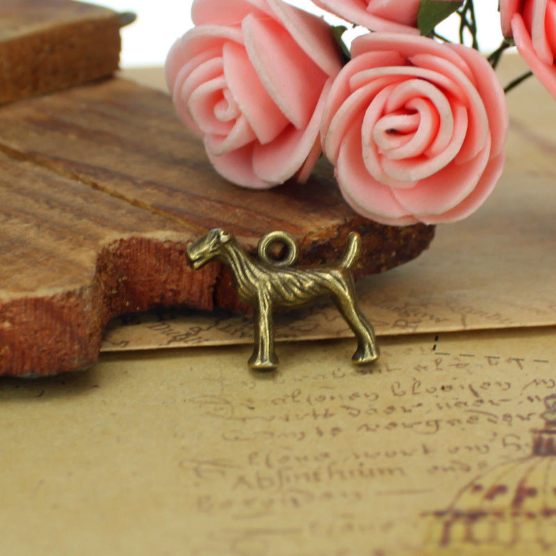 Gold Tone 3D Dog Alloy Charm Pendant 18x16mm