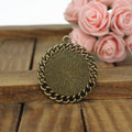 Chain Edge Round Pendant Tray Jewelry Making Component view 2