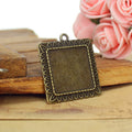 Square Sunflower Edge Pendant Tray Jewelry Making Component view 3