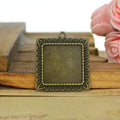 20mm Sunflower Edge Square Bezel Setting Pendant Base