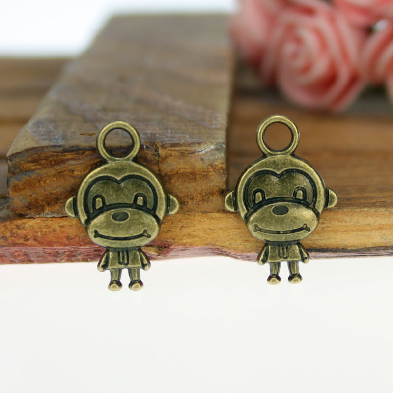 22x15mm Vintage Monkey Alloy Charm Pendant