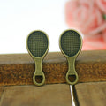 Mini Tennis Racket Charm with Textured Strings in Six Finishes view 3