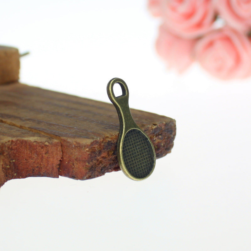 Alloy Tennis Racket Charm Pendant 23x10mm