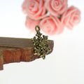 Branched Snowflake Charm for Jewelry Making in Three Finishes view 3