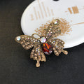 Red Gold Tone Butterfly Crystal Metal Brooch Pin 1 Pictured Designs view 3