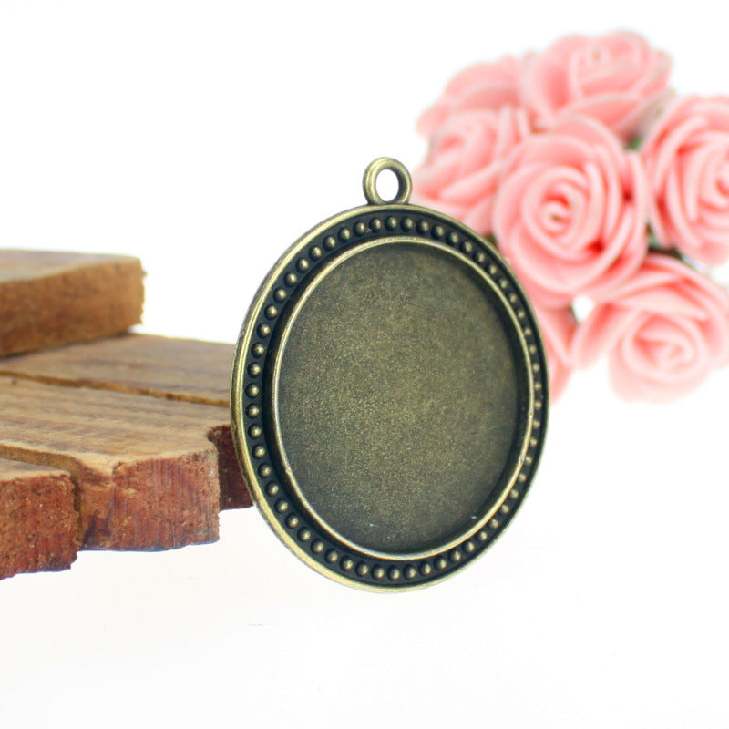 39mm Alloy Cabochon Tray Pendant for 30mm Round Cabochon