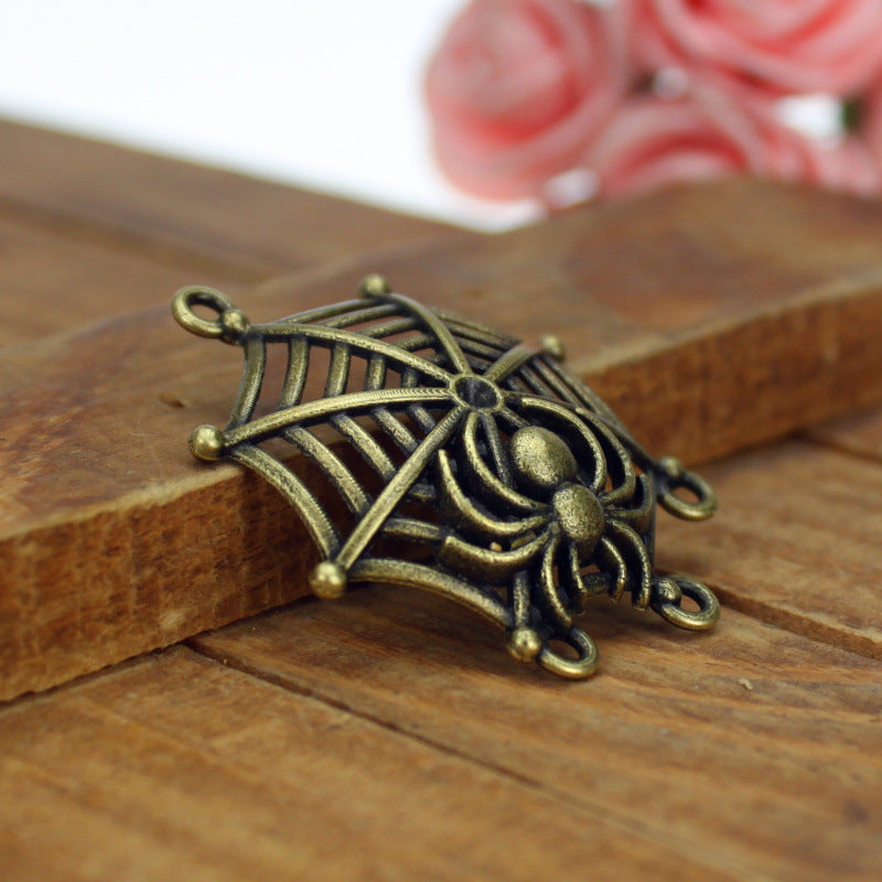 38×32mm Punk Spider Web Alloy Charm Pendant