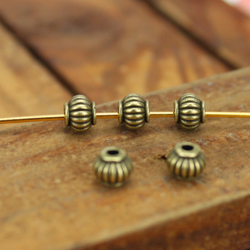 5x4mm Vintage Pumpkin Spacer Bead with Middle Hole