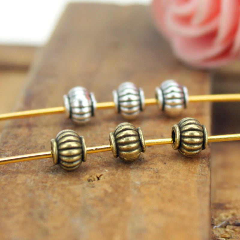 5x4mm Vintage Pumpkin Spacer Bead with Middle Hole