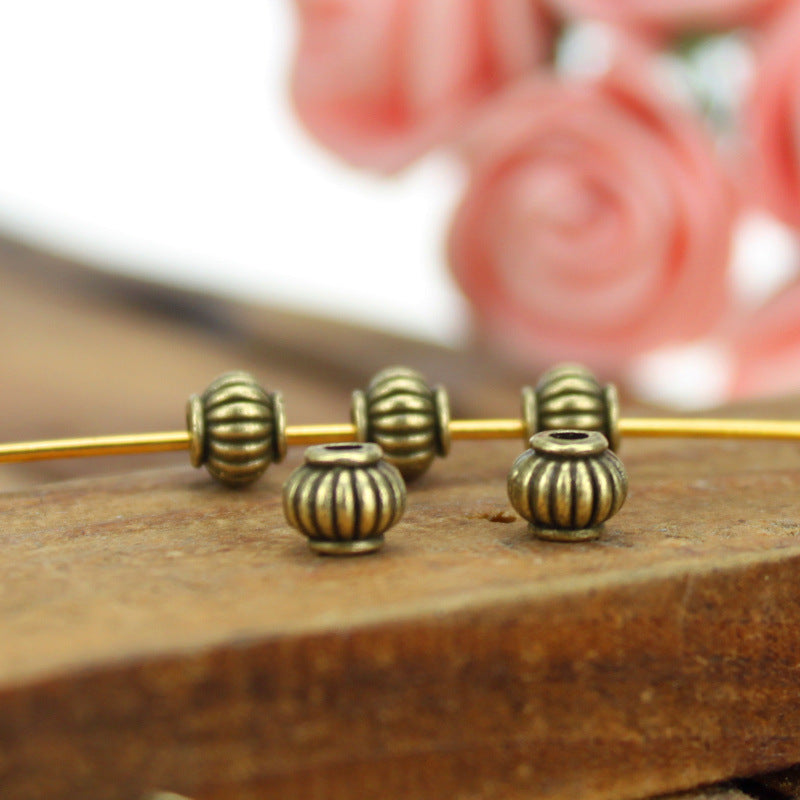 5x4mm Vintage Pumpkin Spacer Bead with Middle Hole