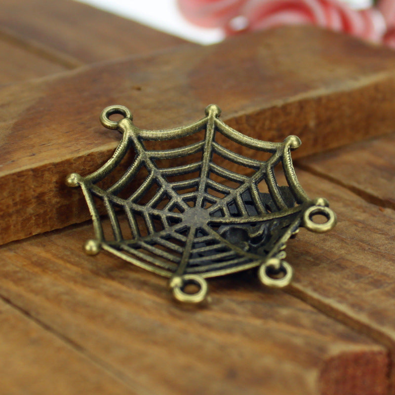 38×32mm Punk Spider Web Alloy Charm Pendant