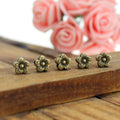 Flower Spacer Beads in Four Vintage Metal Tone Finishes view 2