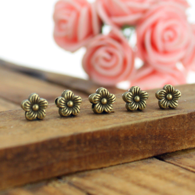 6mm Vintage Plum Blossom Spacer Beads