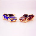 Gold-Tone Car Keychain with Red or Blue Enamel and Rhinestone Accents view 8