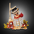 Red Gold Tone Flower Crystal Metal Brooch Pin 1 Pictured Designs view 3