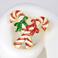Red Gold Tone Candy Cane Metal Brooch Pin for Jackets and Lapels view 4