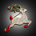 Red Gold Tone Spotted Deer Metal Brooch Pin for Jackets and Lapels view 3