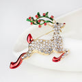 Red Gold Tone Spotted Deer Metal Brooch Pin for Jackets and Lapels view 4