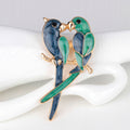 Green Blue Parrot Metal Brooch Pin for Jackets and Lapels view 3