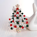 Red Silver Tone Christmas Tree Crystal Metal Pendant Charm view 5