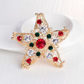 Red Gold Tone Flower Metal Brooch Pin 1 Pictured Designs view 5