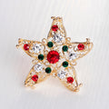 Red Gold Tone Flower Metal Brooch Pin 1 Pictured Designs view 4