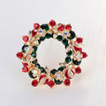 Red Gold Tone Floral Wreath Wreath Metal Brooch Pin 1 Pictured Designs 1 Pictured Designs view 5